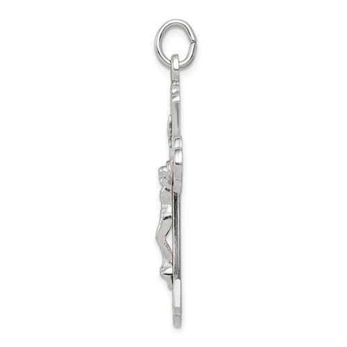 Sterling Silver Solid INRI Crucifix Pendant