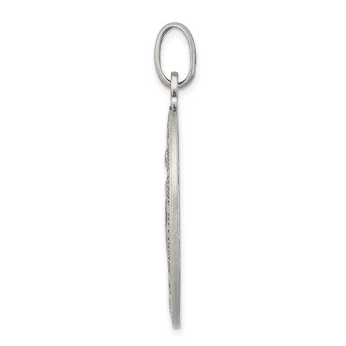Sterling Silver Antiqued Miraculous Medallion - 34.5 x 21.1 mm