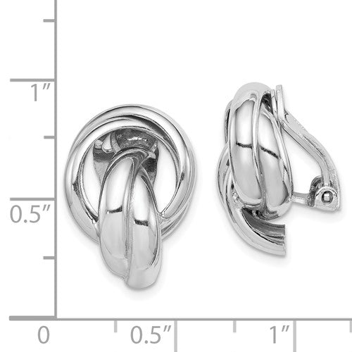 Sterling Silver Knot Design Clip-On Non-Pierced Earrings