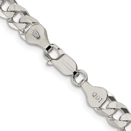 Sterling Silver Beveled Cuban Link Chains 6.00 mm