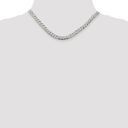 Sterling Silver Beveled Cuban Link Chains 6.00 mm