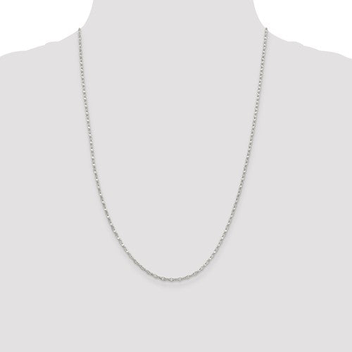 Sterling Silver Fancy Wave Flat Link Chain 2.25 mm