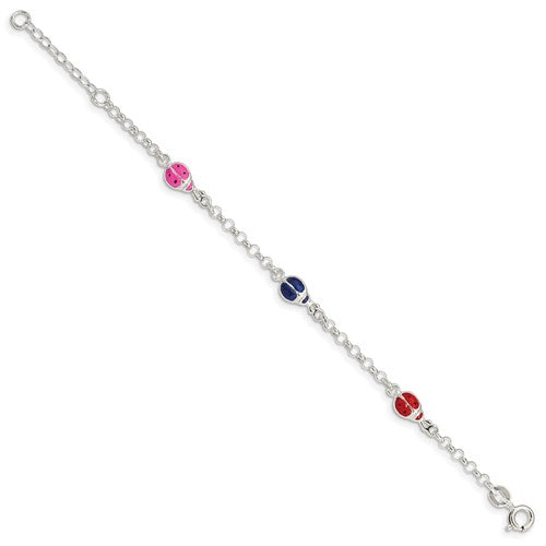 Sterling Silver Children's Ladybug Bracelet