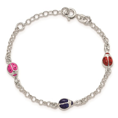 Sterling Silver Children's Ladybug Bracelet