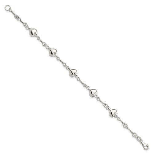 Sterling Silver Heart Bracelet