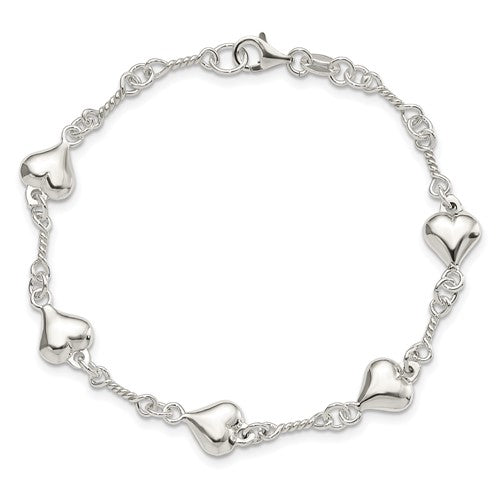 Sterling Silver Heart Bracelet