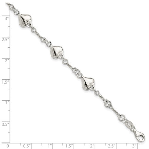 Sterling Silver Heart Bracelet