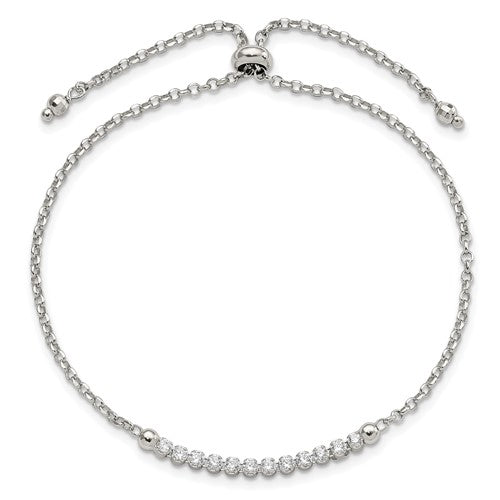 Sterling Silver CZ Adjustable Bracelet