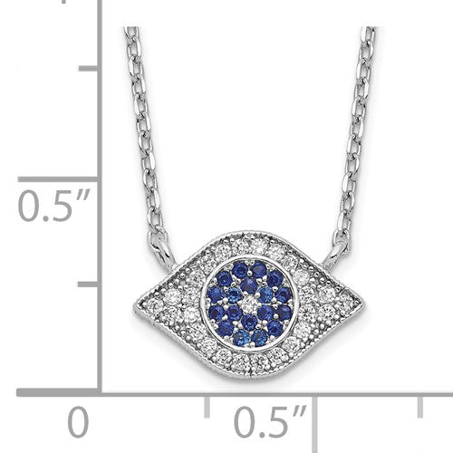 Sterling Silver CZ Eye Necklace