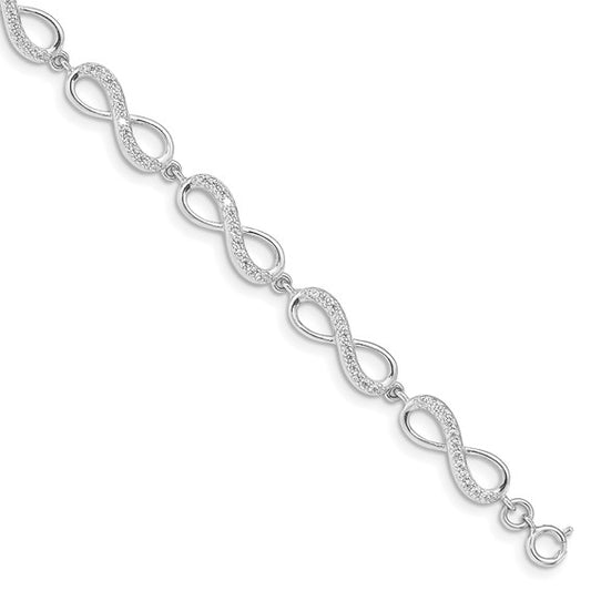 Sterling Silver CZ Infinity Bracelet
