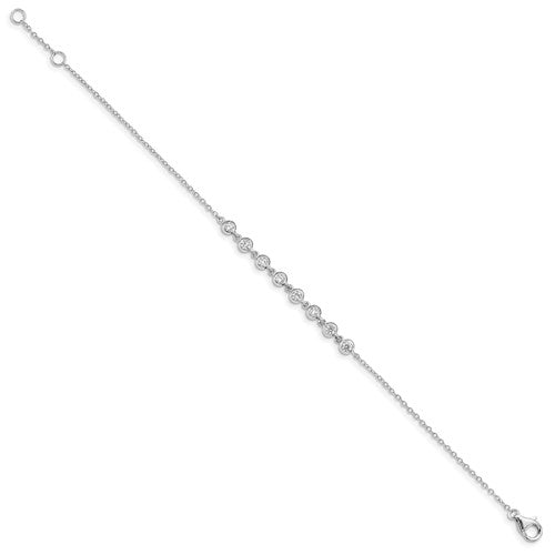 Sterling Silver Bezel CZ Stones Bracelet