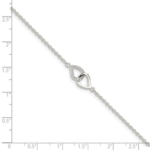 Sterling Silver CZ Infinity Bracelet
