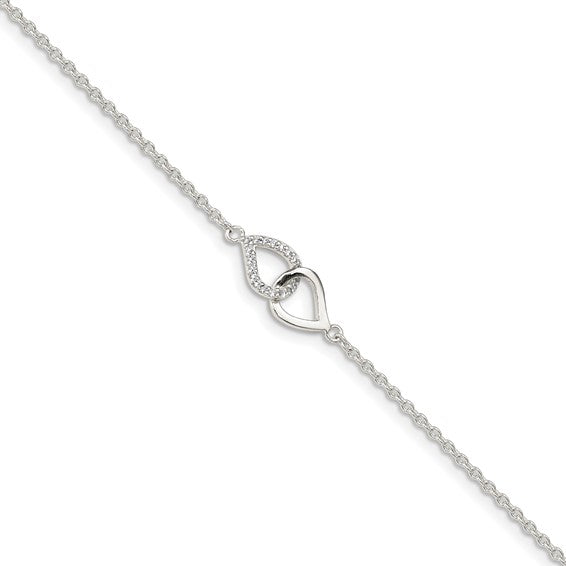 Sterling Silver CZ Infinity Bracelet