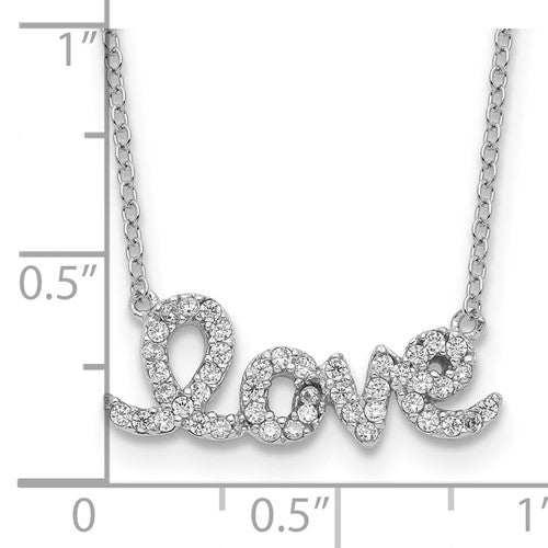 Sterling Silver CZ Love Necklace