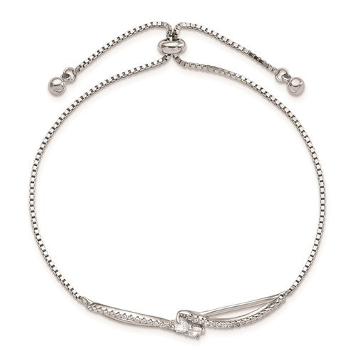 Sterling Silver CZ Adjustable Bracelet