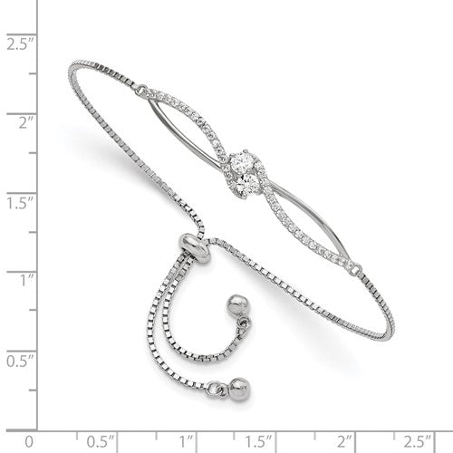 Sterling Silver CZ Adjustable Bracelet