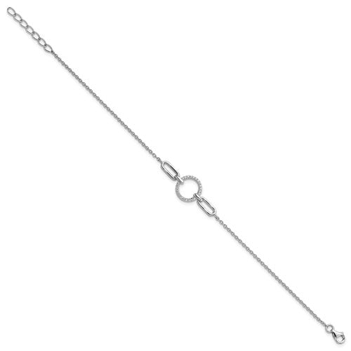 Sterling Silver CZ Circle Stones Bracelet