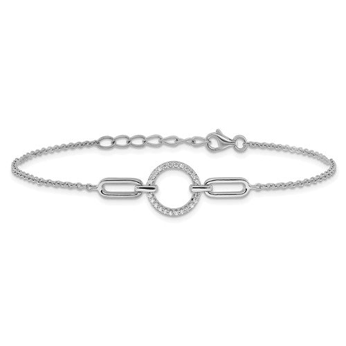 Sterling Silver CZ Circle Stones Bracelet