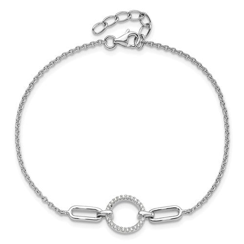Sterling Silver CZ Circle Stones Bracelet
