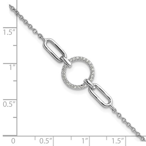 Sterling Silver CZ Circle Stones Bracelet