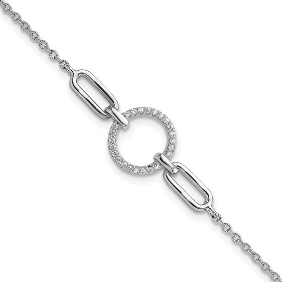 Sterling Silver CZ Circle Stones Bracelet