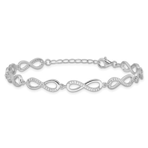 Sterling Silver CZ Infinity Bracelet