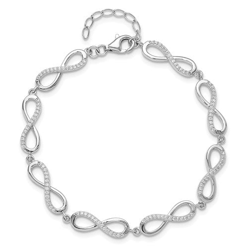 Sterling Silver CZ Infinity Bracelet