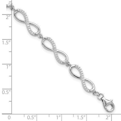 Sterling Silver CZ Infinity Bracelet