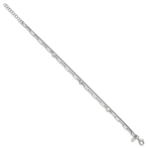 Sterling Silver CZ Link Bracelet