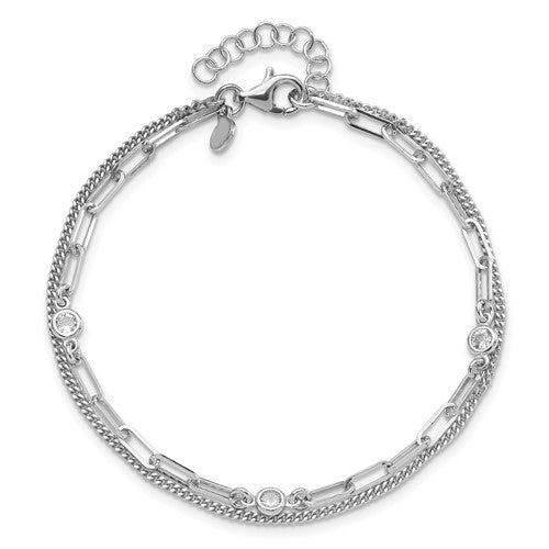 Sterling Silver CZ Link Bracelet