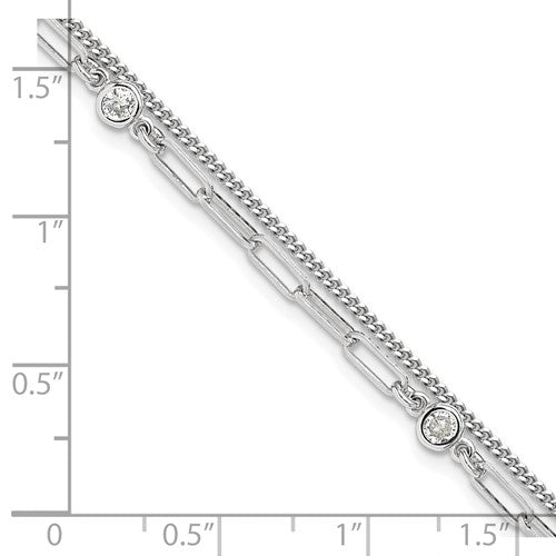 Sterling Silver CZ Link Bracelet
