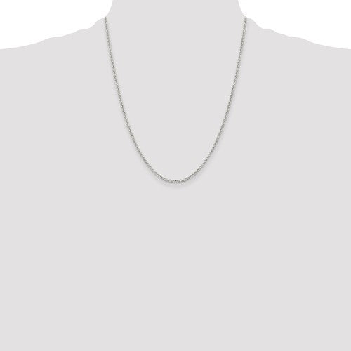 Sterling Silver Diamond-Cut Cable Link Chain 2.00 mm