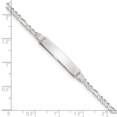 Sterling Silver Figaro Link Children's ID Bracelet