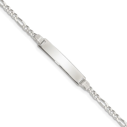 Sterling Silver Figaro Link Children's ID Bracelet