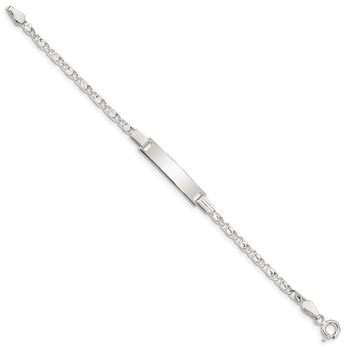 Sterling Silver Fancy Link Children's ID Bracelet
