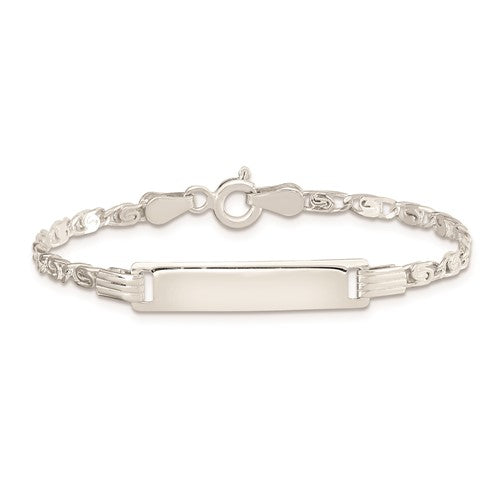 Sterling Silver Fancy Link Children's ID Bracelet