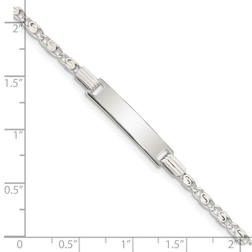 Sterling Silver Fancy Link Children's ID Bracelet