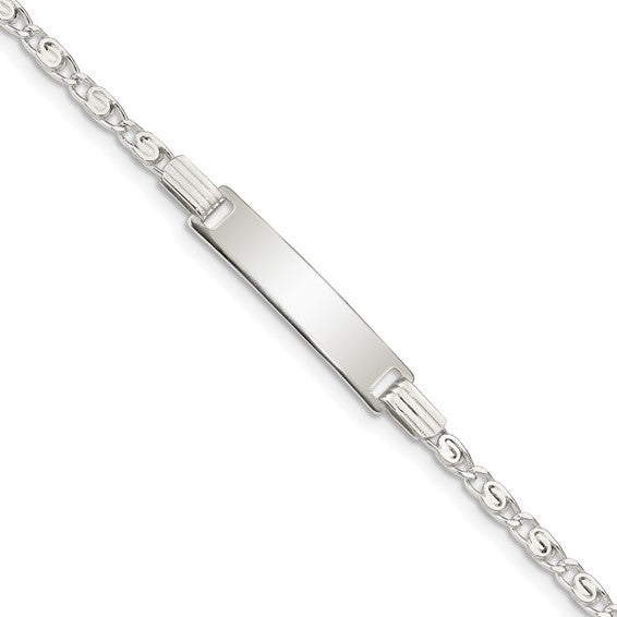 Sterling Silver Fancy Link Children's ID Bracelet