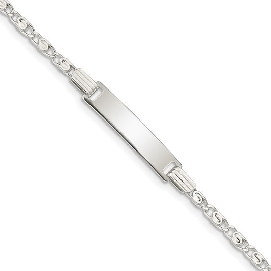 Sterling Silver Fancy Link Children's ID Bracelet