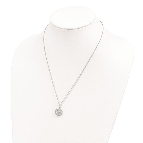 Sterling Silver CZ Halo Necklace