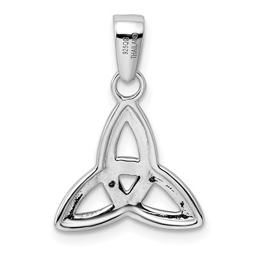 Sterling Silver Rhodium-Plated Celtic Trinity Charm