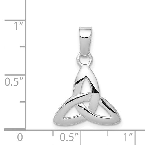 Sterling Silver Rhodium-Plated Celtic Trinity Charm