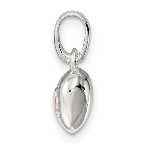 Sterling Silver Enameled Puffed Heart Charm