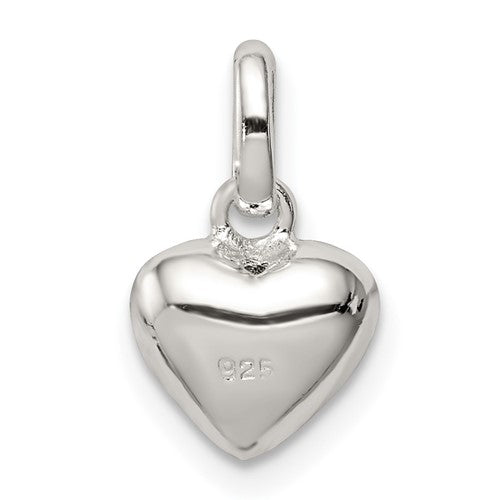 Sterling Silver Enameled Puffed Heart Charm