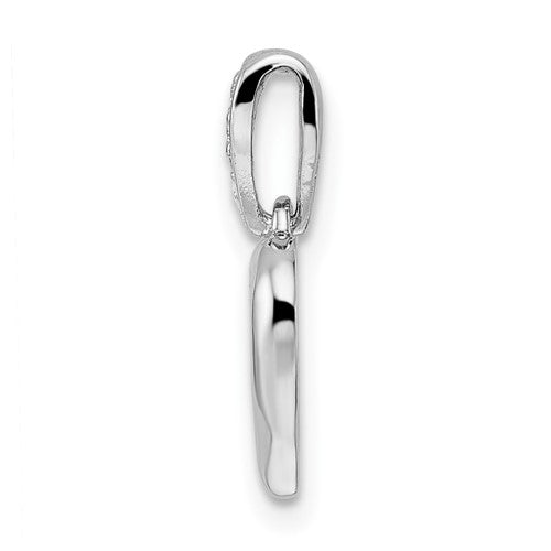 Sterling Silver CZ Open Heart Charm