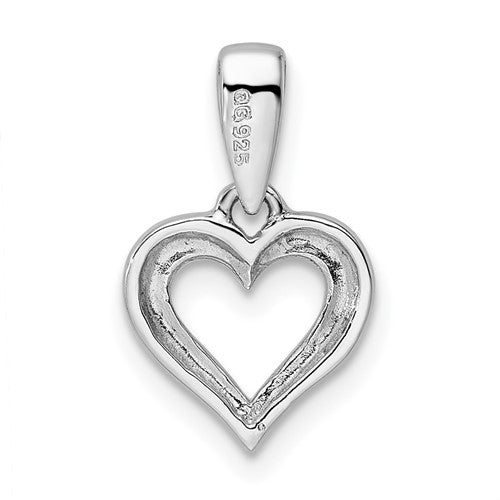 Sterling Silver CZ Open Heart Charm
