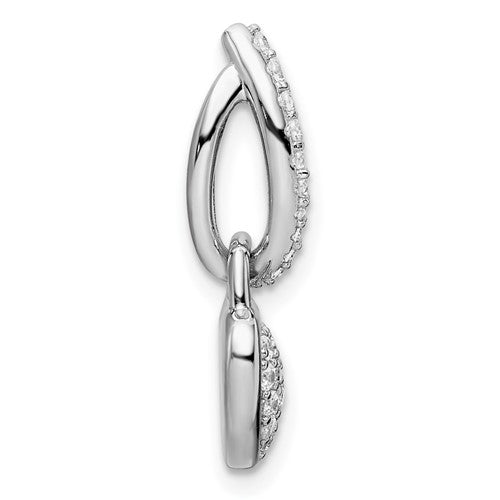 Sterling Silver Rhodium-Plated CZ Heart Pendant
