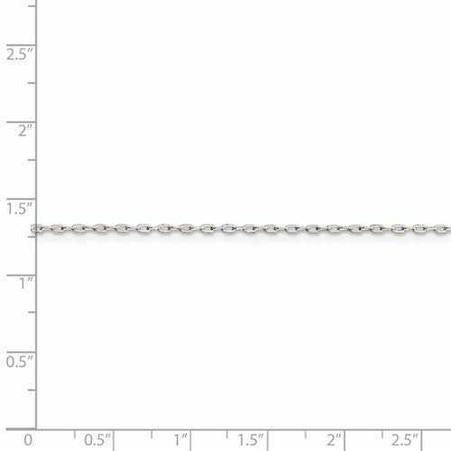 Sterling Silver Flat Oval Cable Link Chain 1.4 mm