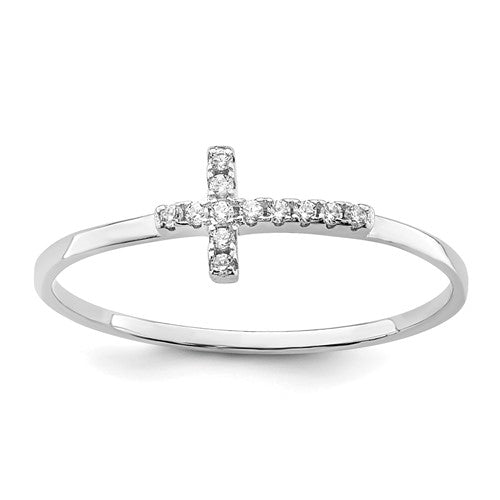 Sterling Silver Sideways Cross Ring