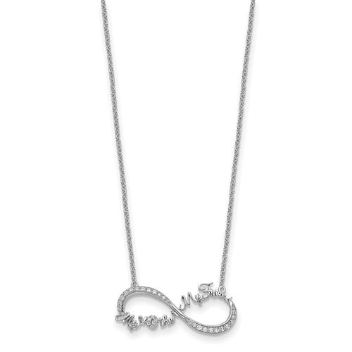 Sterling Silver CZ My Mother My Friend Necklace